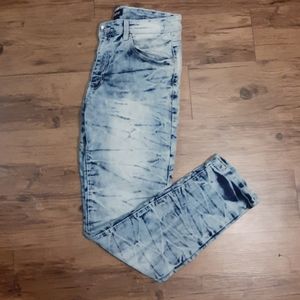 WTO2 Men's Tie-Dyed Blue Jeans, 34x30